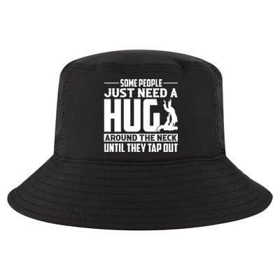 Funny Jiu Jitsu Some People Just Need A Hug Around The Neck Cool Comfort Performance Bucket Hat