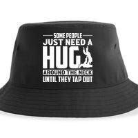 Funny Jiu Jitsu Some People Just Need A Hug Around The Neck Sustainable Bucket Hat