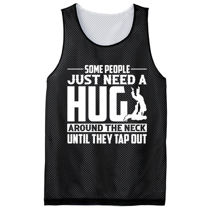 Funny Jiu Jitsu Some People Just Need A Hug Around The Neck Mesh Reversible Basketball Jersey Tank