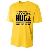 Funny Jiu Jitsu Some People Just Need A Hug Around The Neck Youth Performance Sprint T-Shirt