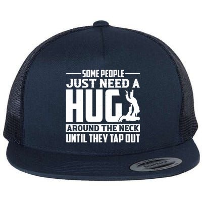 Funny Jiu Jitsu Some People Just Need A Hug Around The Neck Flat Bill Trucker Hat