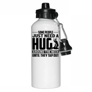 Funny Jiu Jitsu Some People Just Need A Hug Around The Neck Aluminum Water Bottle