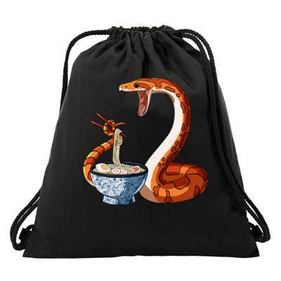 Funny Japanese Kawaii Ramen Corn Snake Drawstring Bag