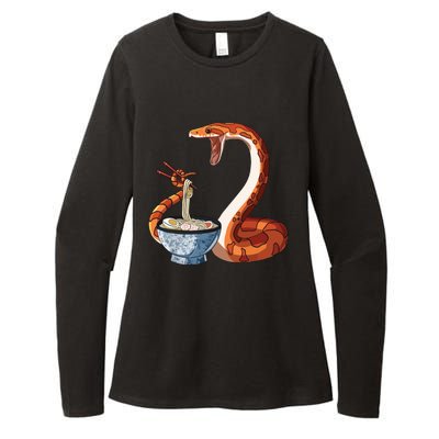 Funny Japanese Kawaii Ramen Corn Snake Womens CVC Long Sleeve Shirt