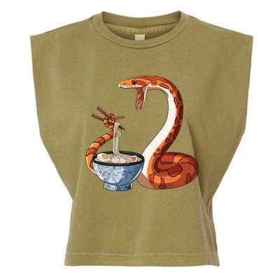 Funny Japanese Kawaii Ramen Corn Snake Garment-Dyed Women's Muscle Tee