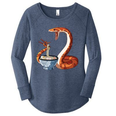 Funny Japanese Kawaii Ramen Corn Snake Women's Perfect Tri Tunic Long Sleeve Shirt