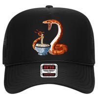 Funny Japanese Kawaii Ramen Corn Snake High Crown Mesh Back Trucker Hat