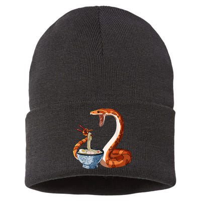 Funny Japanese Kawaii Ramen Corn Snake Sustainable Knit Beanie