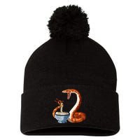 Funny Japanese Kawaii Ramen Corn Snake Pom Pom 12in Knit Beanie