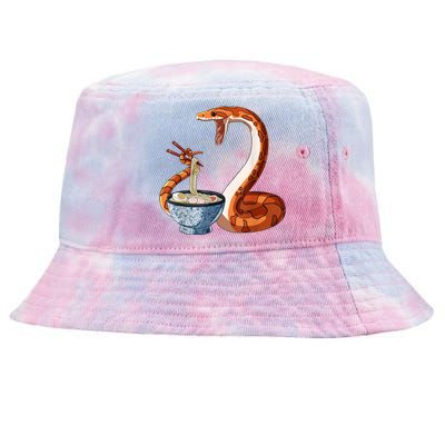 Funny Japanese Kawaii Ramen Corn Snake Tie-Dyed Bucket Hat