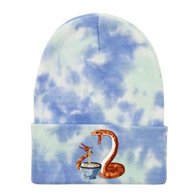 Funny Japanese Kawaii Ramen Corn Snake Tie Dye 12in Knit Beanie