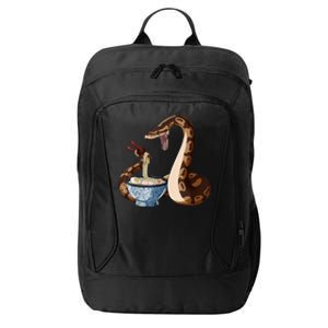 Funny Japanese Kawaii Ramen Snake Ball Python City Backpack