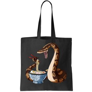 Funny Japanese Kawaii Ramen Snake Ball Python Tote Bag