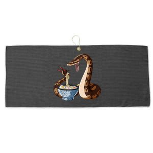 Funny Japanese Kawaii Ramen Snake Ball Python Large Microfiber Waffle Golf Towel