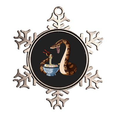 Funny Japanese Kawaii Ramen Snake Ball Python Metallic Star Ornament