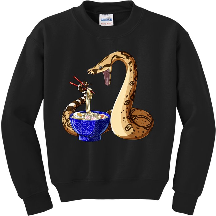 Funny Japanese Kawaii Ramen Noodles Snake Boa Constrictor Kids Sweatshirt