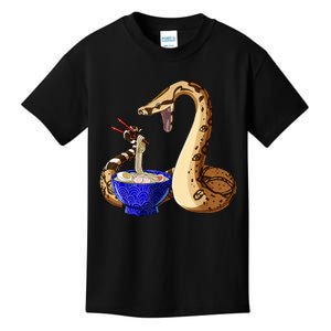 Funny Japanese Kawaii Ramen Noodles Snake Boa Constrictor Kids T-Shirt