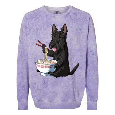 Funny Japanese Kawaii Ra Scottie Dog Scottish Terrier Gift Colorblast Crewneck Sweatshirt