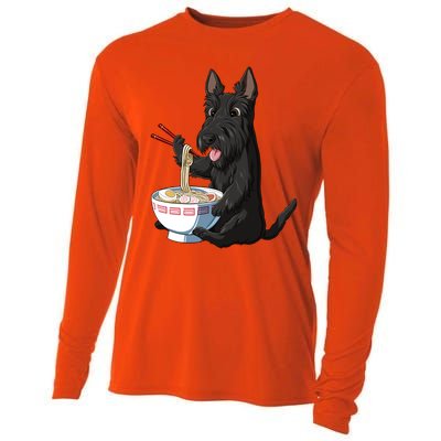 Funny Japanese Kawaii Ra Scottie Dog Scottish Terrier Gift Cooling Performance Long Sleeve Crew