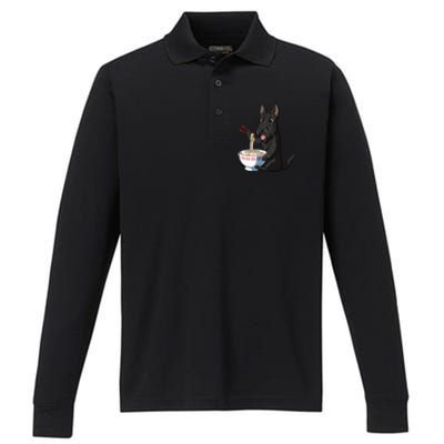 Funny Japanese Kawaii Ra Scottie Dog Scottish Terrier Gift Performance Long Sleeve Polo