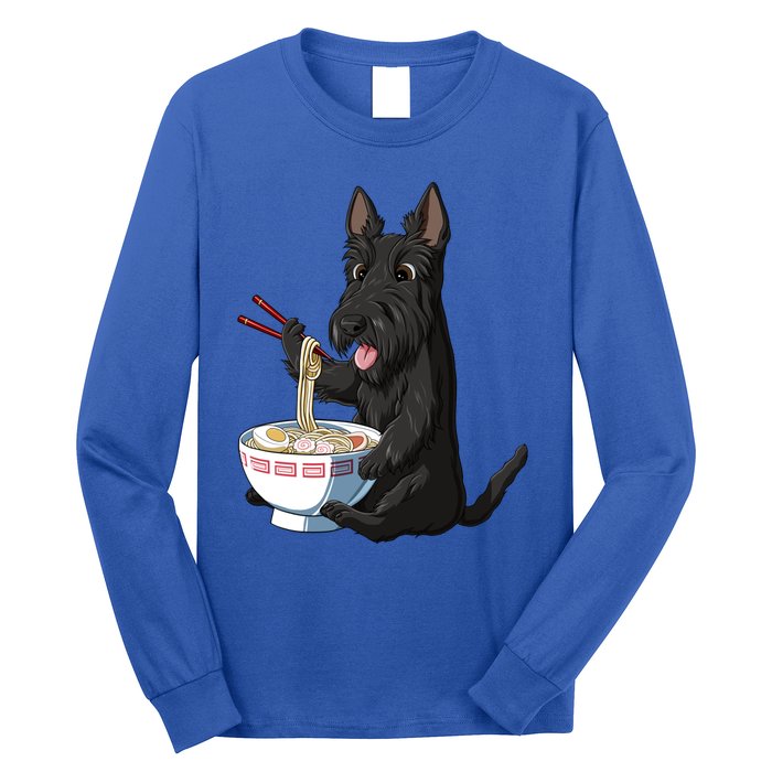 Funny Japanese Kawaii Ra Scottie Dog Scottish Terrier Gift Long Sleeve Shirt