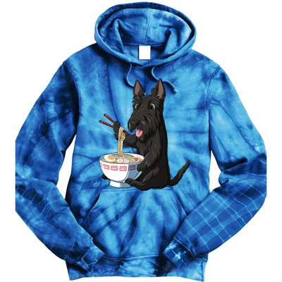 Funny Japanese Kawaii Ra Scottie Dog Scottish Terrier Gift Tie Dye Hoodie