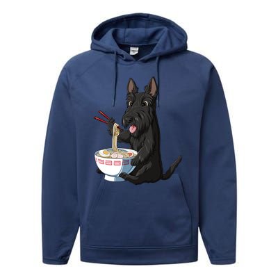 Funny Japanese Kawaii Ra Scottie Dog Scottish Terrier Gift Performance Fleece Hoodie