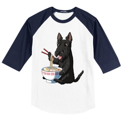 Funny Japanese Kawaii Ra Scottie Dog Scottish Terrier Gift Baseball Sleeve Shirt