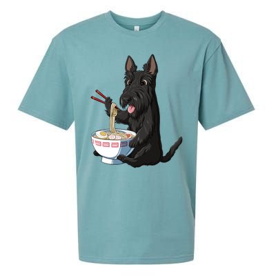 Funny Japanese Kawaii Ra Scottie Dog Scottish Terrier Gift Sueded Cloud Jersey T-Shirt