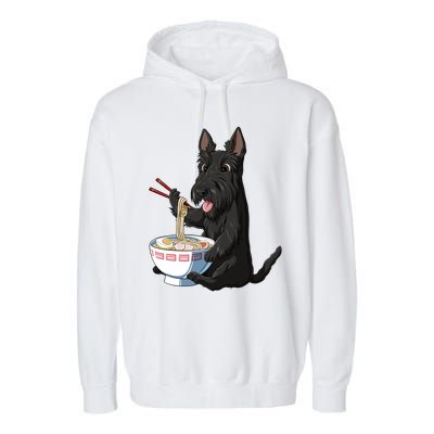 Funny Japanese Kawaii Ra Scottie Dog Scottish Terrier Gift Garment-Dyed Fleece Hoodie