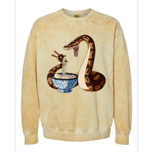 Funny Japanese Kawaii Ramen Snake Cute Ball Python Colorblast Crewneck Sweatshirt