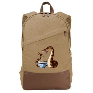 Funny Japanese Kawaii Ramen Snake Cute Ball Python Cotton Canvas Backpack