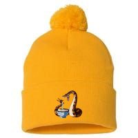 Funny Japanese Kawaii Ramen Snake Cute Ball Python Pom Pom 12in Knit Beanie