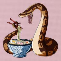 Funny Japanese Kawaii Ramen Snake Cute Ball Python 25L Jumbo Tote