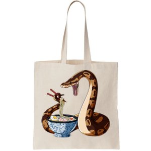 Funny Japanese Kawaii Ramen Snake Cute Ball Python Tote Bag