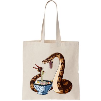Funny Japanese Kawaii Ramen Snake Cute Ball Python Tote Bag