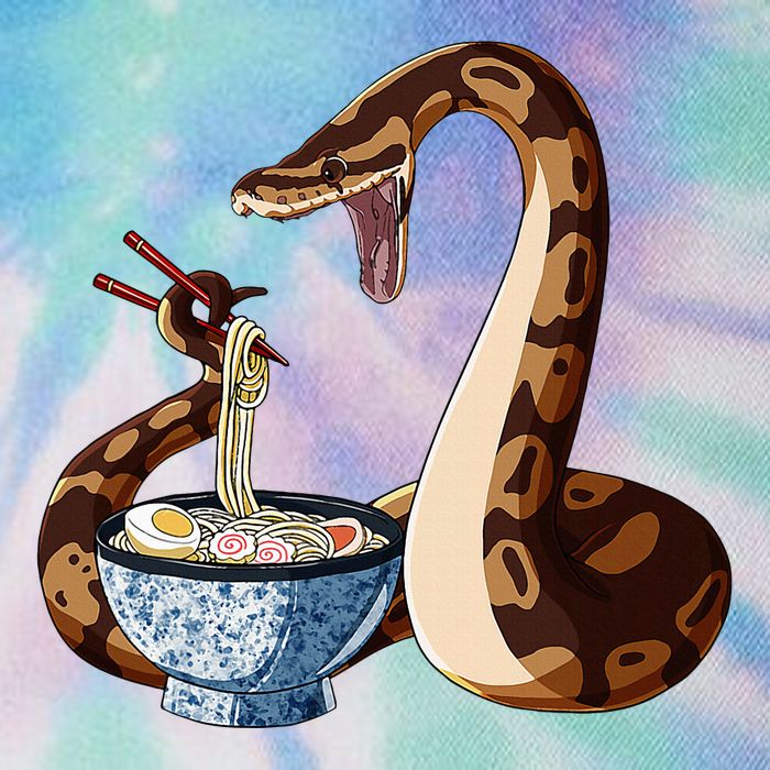 Funny Japanese Kawaii Ramen Snake Cute Ball Python Legacy Tie Dye Trucker Hat