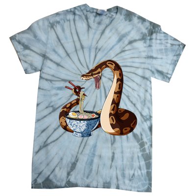 Funny Japanese Kawaii Ramen Snake Cute Ball Python Tie-Dye T-Shirt