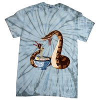 Funny Japanese Kawaii Ramen Snake Cute Ball Python Tie-Dye T-Shirt