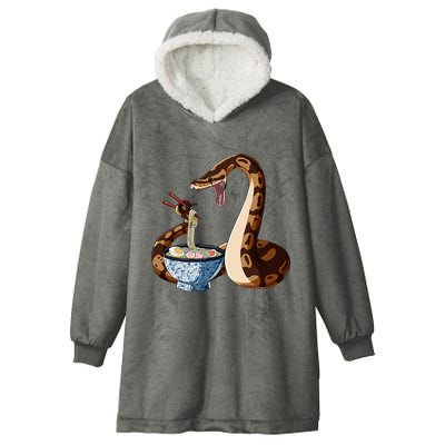 Funny Japanese Kawaii Ramen Snake Cute Ball Python Hooded Wearable Blanket