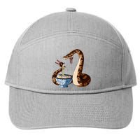 Funny Japanese Kawaii Ramen Snake Cute Ball Python 7-Panel Snapback Hat