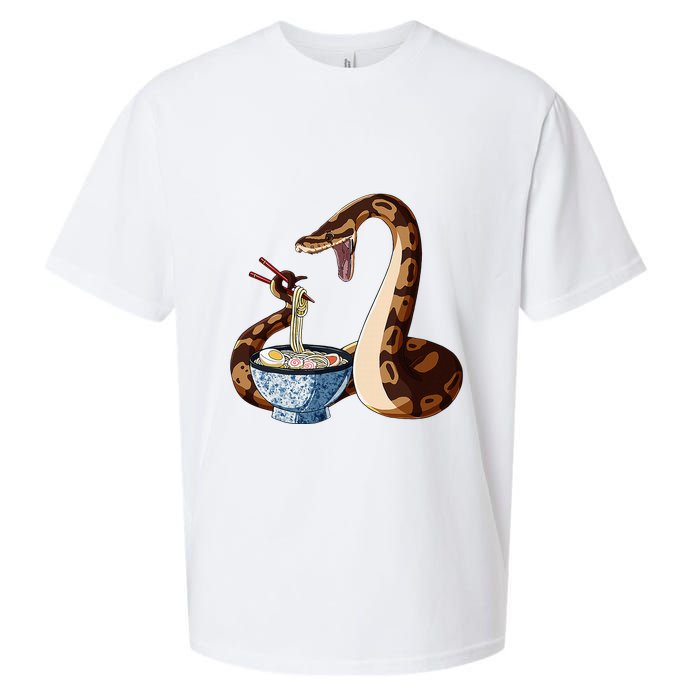 Funny Japanese Kawaii Ramen Snake Cute Ball Python Sueded Cloud Jersey T-Shirt