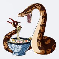 Funny Japanese Kawaii Ramen Snake Cute Ball Python Sueded Cloud Jersey T-Shirt