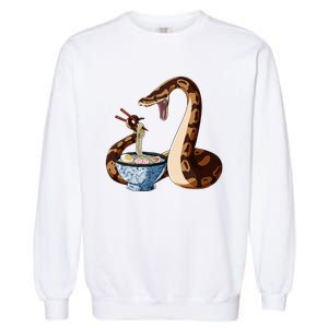 Funny Japanese Kawaii Ramen Snake Cute Ball Python Garment-Dyed Sweatshirt