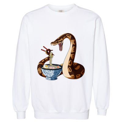 Funny Japanese Kawaii Ramen Snake Cute Ball Python Garment-Dyed Sweatshirt