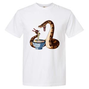 Funny Japanese Kawaii Ramen Snake Cute Ball Python Garment-Dyed Heavyweight T-Shirt