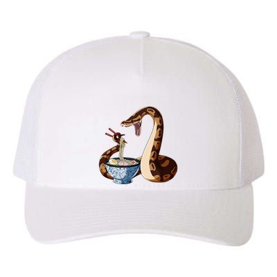 Funny Japanese Kawaii Ramen Snake Cute Ball Python Yupoong Adult 5-Panel Trucker Hat