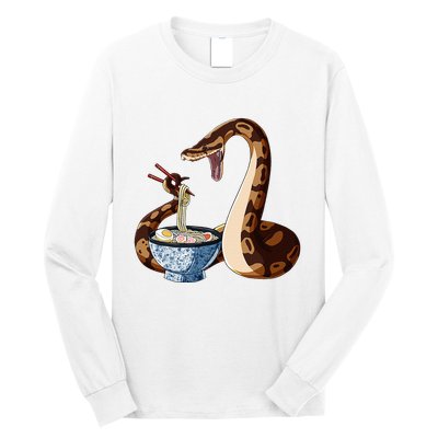 Funny Japanese Kawaii Ramen Snake Cute Ball Python Long Sleeve Shirt