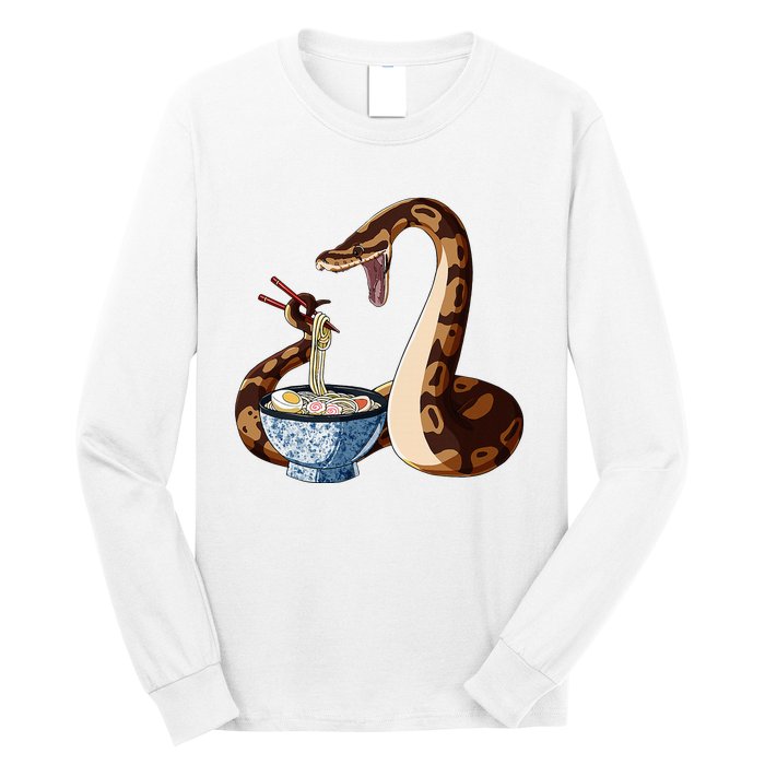 Funny Japanese Kawaii Ramen Snake Cute Ball Python Long Sleeve Shirt