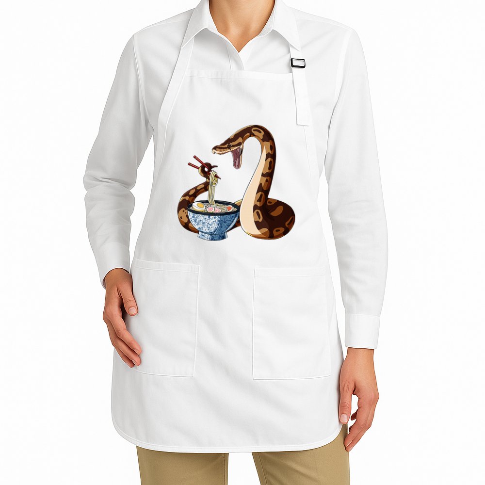 Funny Japanese Kawaii Ramen Snake Cute Ball Python Apron